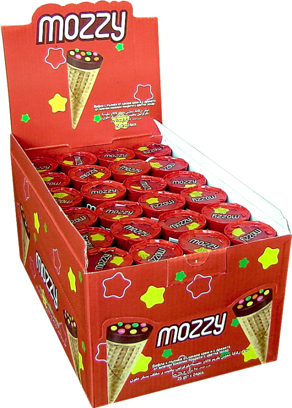 Mozzy kornout čok. 25g/24ks